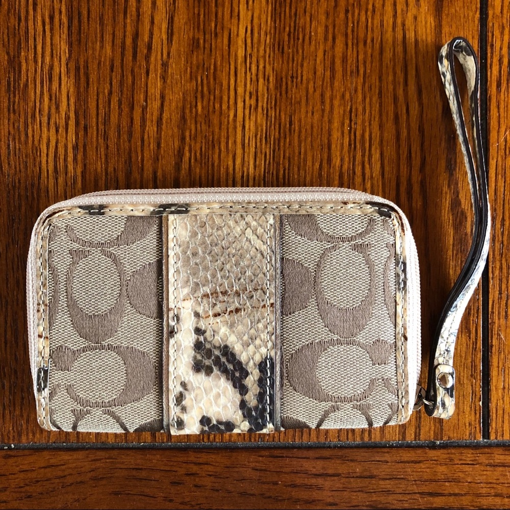 Coach Sutton Signature “C” & Python Case/Wallet - image 2